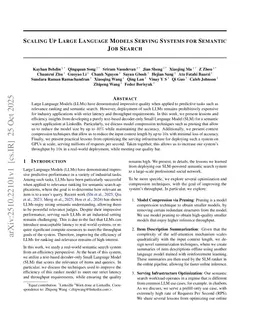 Scaling Up Efficient Small Language Models Serving and Deployment for Semantic Job Search