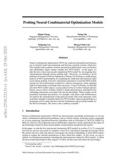Probing Neural Combinatorial Optimization Models