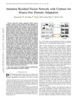 Attention Residual Fusion Network with Contrast for Source-free Domain Adaptation