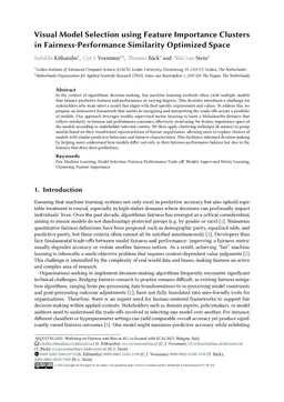 Visual Model Selection using Feature Importance Clusters in Fairness-Performance Similarity Optimized Space