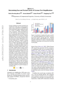 DETECT: Determining Ease and Textual Clarity of German Text Simplifications