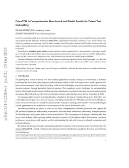 PatenTEB: A Comprehensive Benchmark and Model Family for Patent Text Embedding
