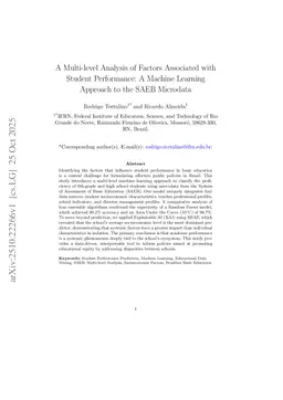 A Multi-level Analysis of Factors Associated with Student Performance: A Machine Learning Approach to the SAEB Microdata