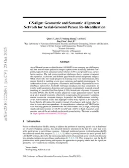 GSAlign: Geometric and Semantic Alignment Network for Aerial-Ground Person Re-Identification