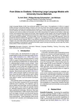 From Slides to Chatbots: Enhancing Large Language Models with University Course Materials