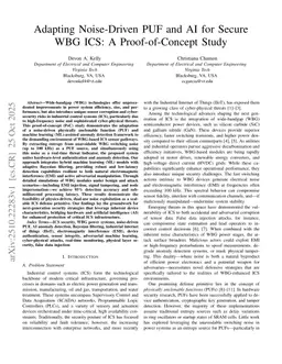 Adapting Noise-Driven PUF and AI for Secure WBG ICS: A Proof-of-Concept Study
