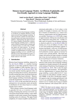 Memory-based Language Models: An Efficient, Explainable, and Eco-friendly Approach to Large Language Modeling