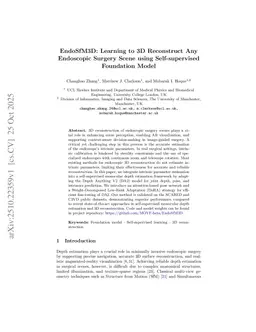 EndoSfM3D: Learning to 3D Reconstruct Any Endoscopic Surgery Scene using Self-supervised Foundation Model