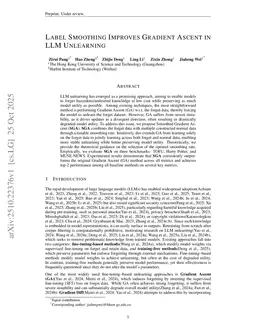Label Smoothing Improves Gradient Ascent in LLM Unlearning