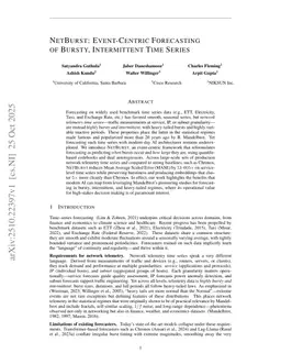 NetBurst: Event-Centric Forecasting of Bursty, Intermittent Time Series