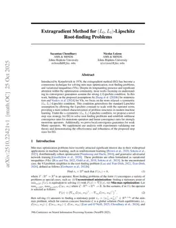 Extragradient Method for $(L_0, L_1)$-Lipschitz Root-finding Problems