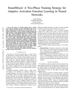 SmartMixed: A Two-Phase Training Strategy for Adaptive Activation Function Learning in Neural Networks