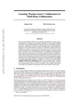 Learning "Partner-Aware" Collaborators in Multi-Party Collaboration