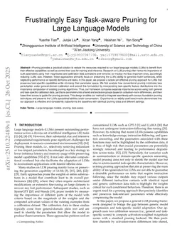 Frustratingly Easy Task-aware Pruning for Large Language Models