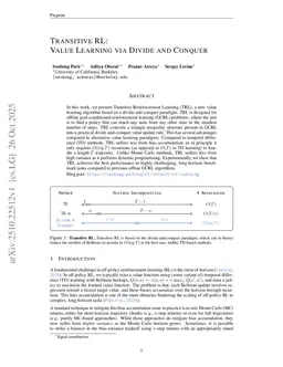 Transitive RL: Value Learning via Divide and Conquer