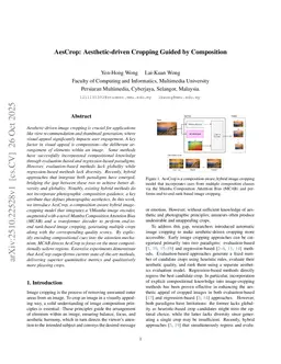 AesCrop: Aesthetic-driven Cropping Guided by Composition