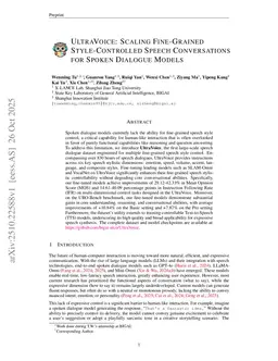 UltraVoice: Scaling Fine-Grained Style-Controlled Speech Conversations for Spoken Dialogue Models