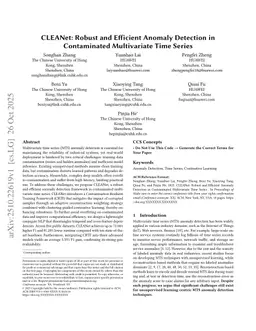 CLEANet: Robust and Efficient Anomaly Detection in Contaminated Multivariate Time Series