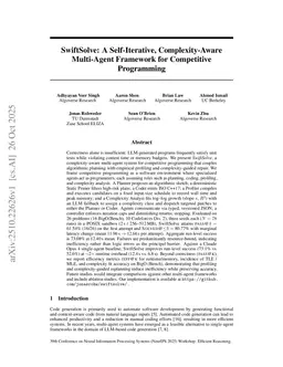 SwiftSolve: A Self-Iterative, Complexity-Aware Multi-Agent Framework for Competitive Programming