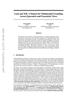 Look and Tell: A Dataset for Multimodal Grounding Across Egocentric and Exocentric Views