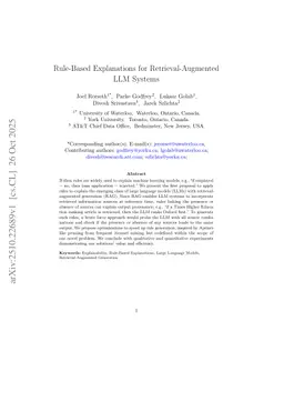 Rule-Based Explanations for Retrieval-Augmented LLM Systems