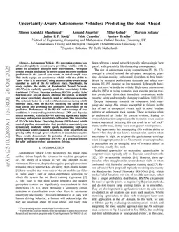 Uncertainty-Aware Autonomous Vehicles: Predicting the Road Ahead