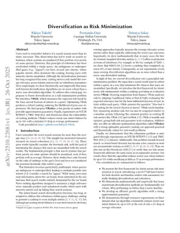 Diversification as Risk Minimization