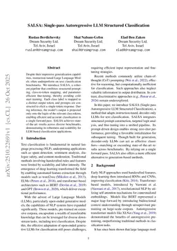 SALSA: Single-pass Autoregressive LLM Structured Classification