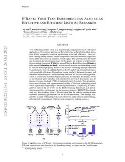 E2Rank: Your Text Embedding can Also be an Effective and Efficient Listwise Reranker