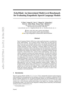 EchoMind: An Interrelated Multi-level Benchmark for Evaluating Empathetic Speech Language Models