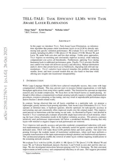 TELL-TALE: Task Efficient LLMs with Task Aware Layer Elimination