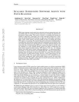 Scalable Supervising Software Agents with Patch Reasoner