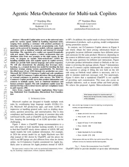 Agentic Meta-Orchestrator for Multi-task Copilots