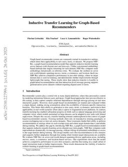 Inductive Transfer Learning for Graph-Based Recommenders