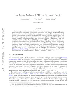 Last Iterate Analyses of FTRL in Stochasitc Bandits