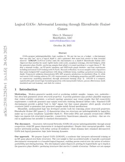 Logical GANs: Adversarial Learning through Ehrenfeucht Fraisse Games