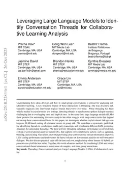 Leveraging Large Language Models to Identify Conversation Threads in Collaborative Learning