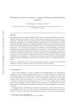 Self-induced stochastic resonance: A physics-informed machine learning approach