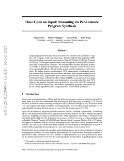 Once Upon an Input: Reasoning via Per-Instance Program Synthesis