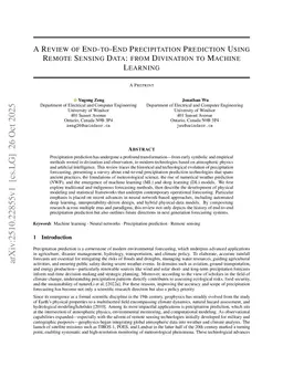 A Review of End-to-End Precipitation Prediction Using Remote Sensing Data: from Divination to Machine Learning