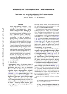 Interpreting and Mitigating Unwanted Uncertainty in LLMs