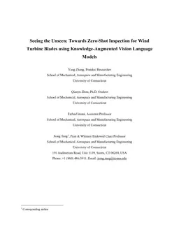 Seeing the Unseen: Towards Zero-Shot Inspection for Wind Turbine Blades using Knowledge-Augmented Vision Language Models