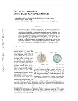 On the Anisotropy of Score-Based Generative Models