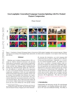 Gen-LangSplat: Generalized Language Gaussian Splatting with Pre-Trained Feature Compression