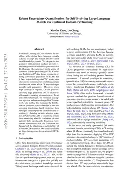 Robust Uncertainty Quantification for Self-Evolving Large Language Models via Continual Domain Pretraining