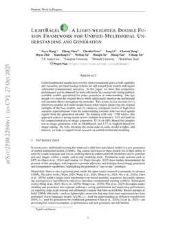 LightFusion: A Light-weighted, Double Fusion Framework for Unified Multimodal Understanding and Generation
