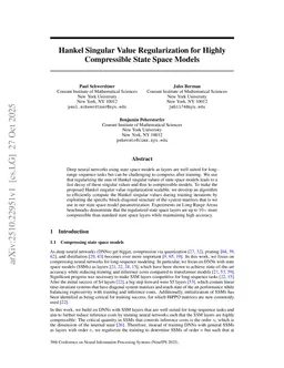 Hankel Singular Value Regularization for Highly Compressible State Space Models