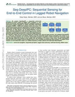 Seq-DeepIPC: Sequential Sensing for End-to-End Control in Legged Robot Navigation