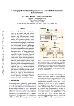 Leveraging Hierarchical Organization for Medical Multi-document Summarization
