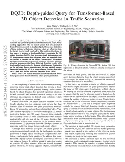 DQ3D: Depth-guided Query for Transformer-Based 3D Object Detection in Traffic Scenarios